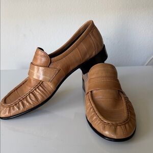 The Row Tan Leather Loafers